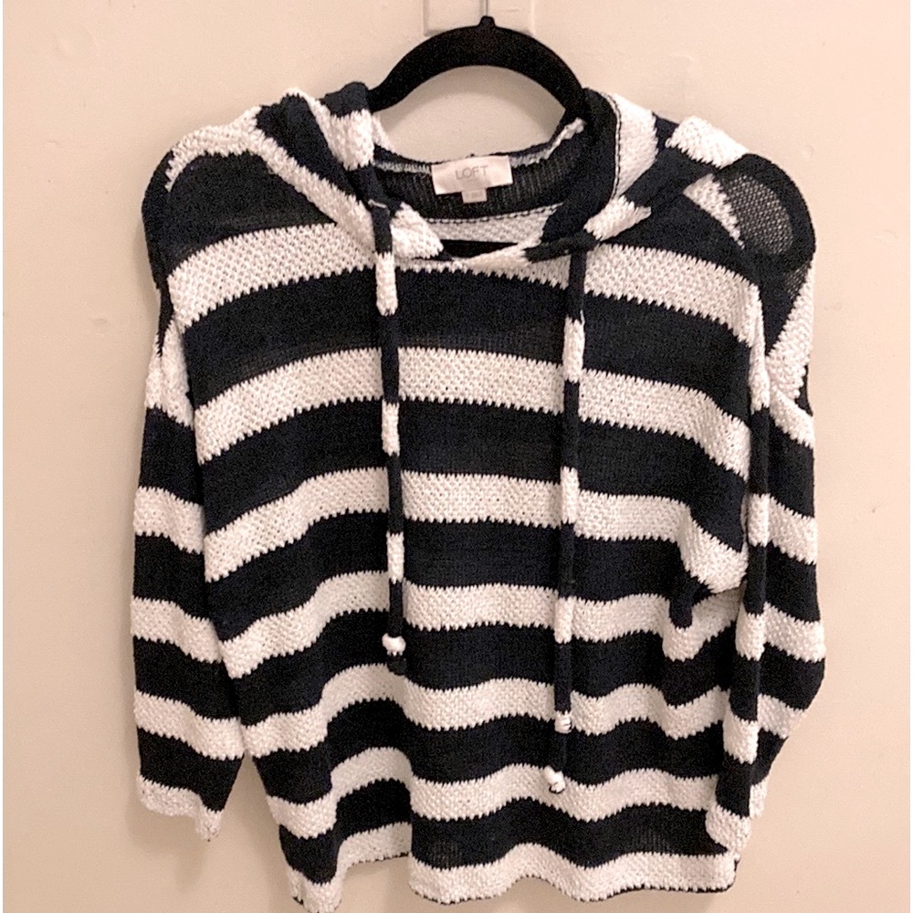 Loft mesh crochet 3/4 sleeve hoodie